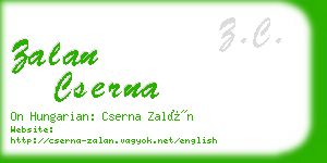 zalan cserna business card